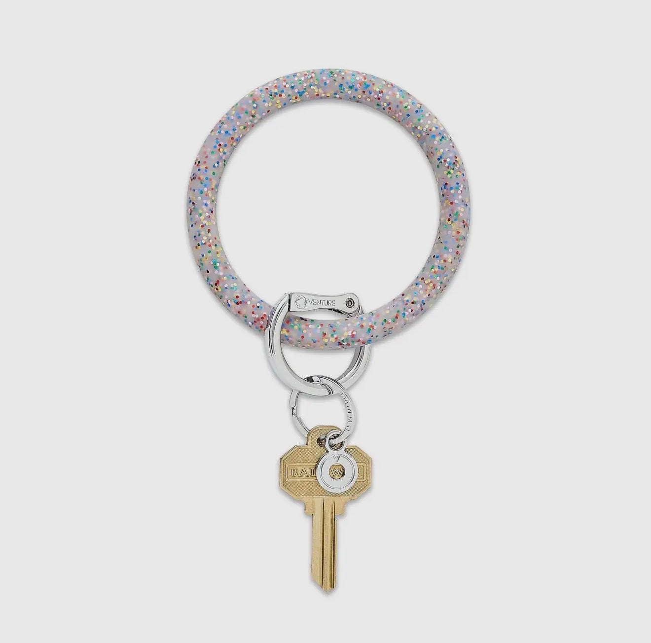 Oventure Silicone Big O Key Ring- Rainbow Confetti