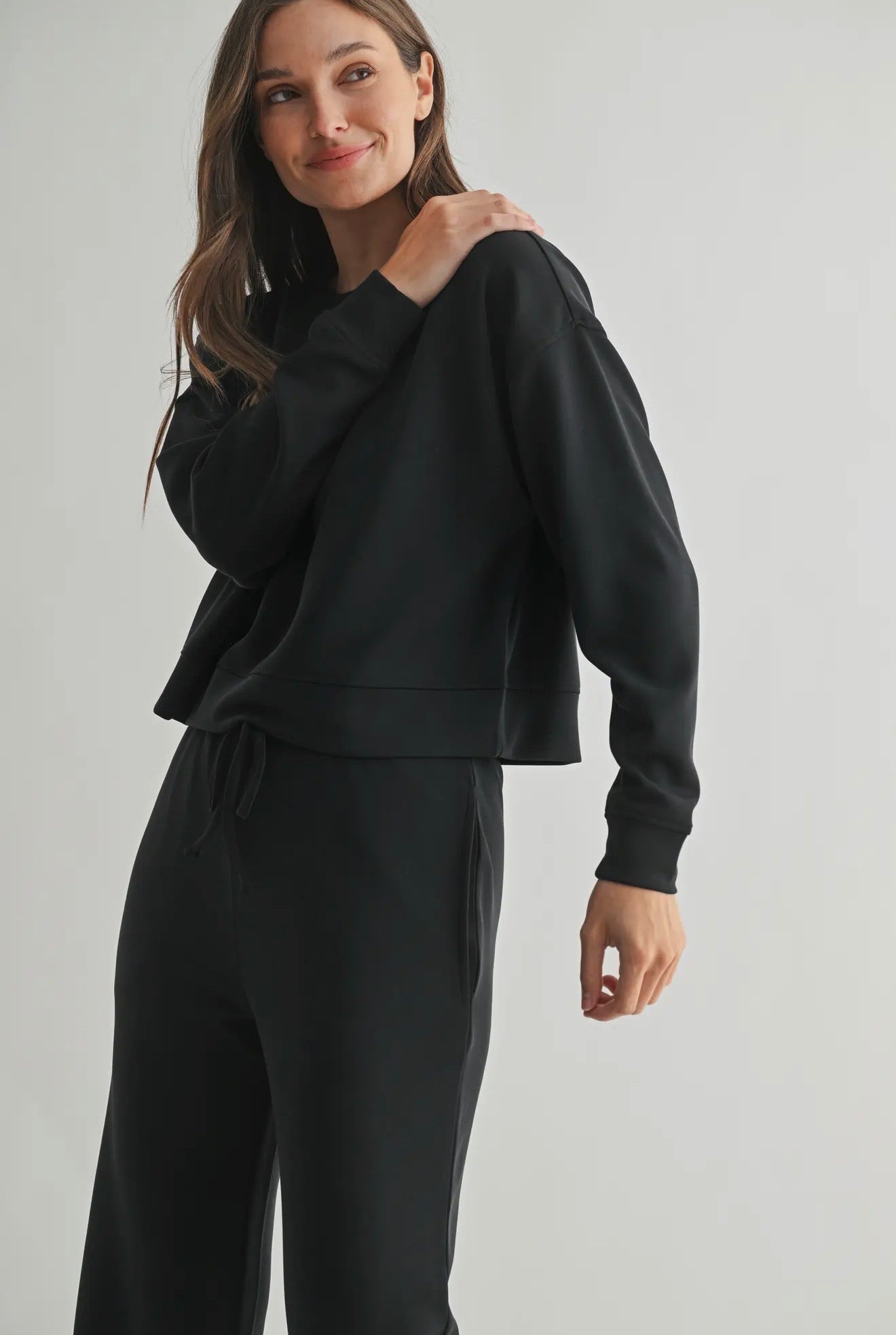 Woman's Dropped Shoulder Sweatshirt with Large Sequin Patch