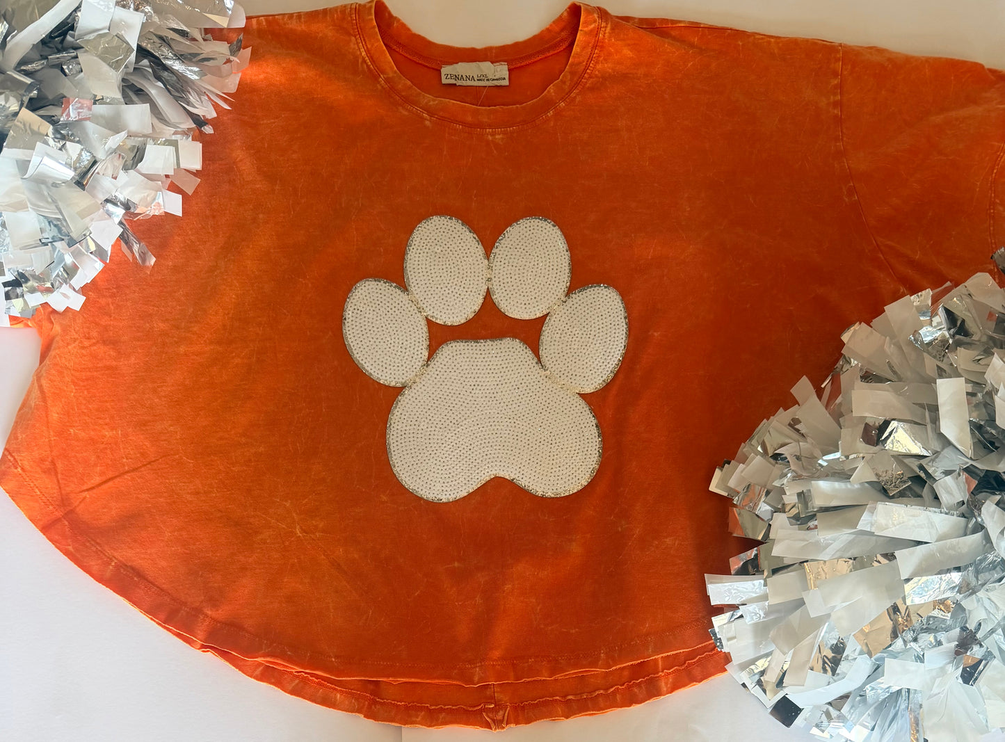Woman's Short Sleeve Top w/ Large Sequin Patch