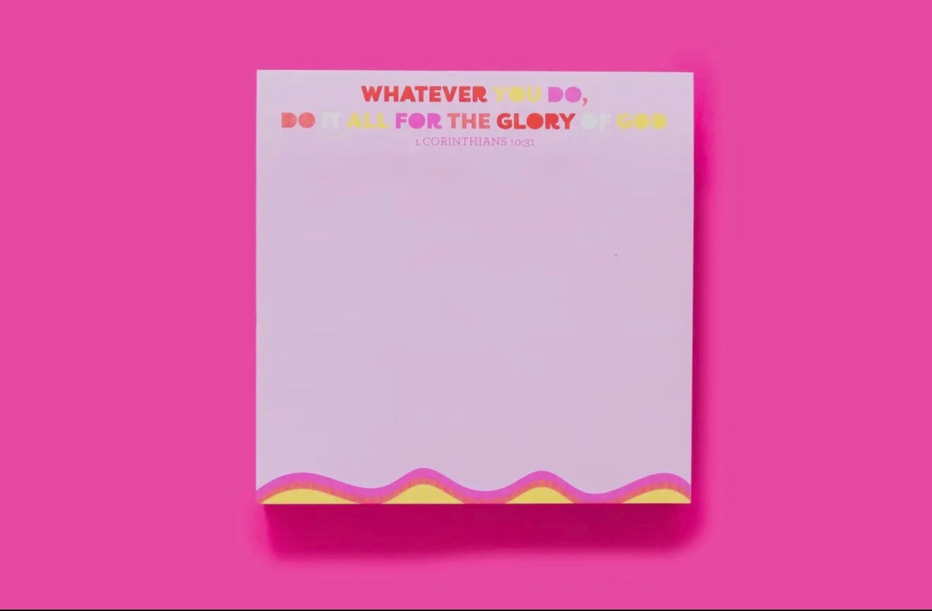 Taylor Elliott Glory of God Sticky Note Pad