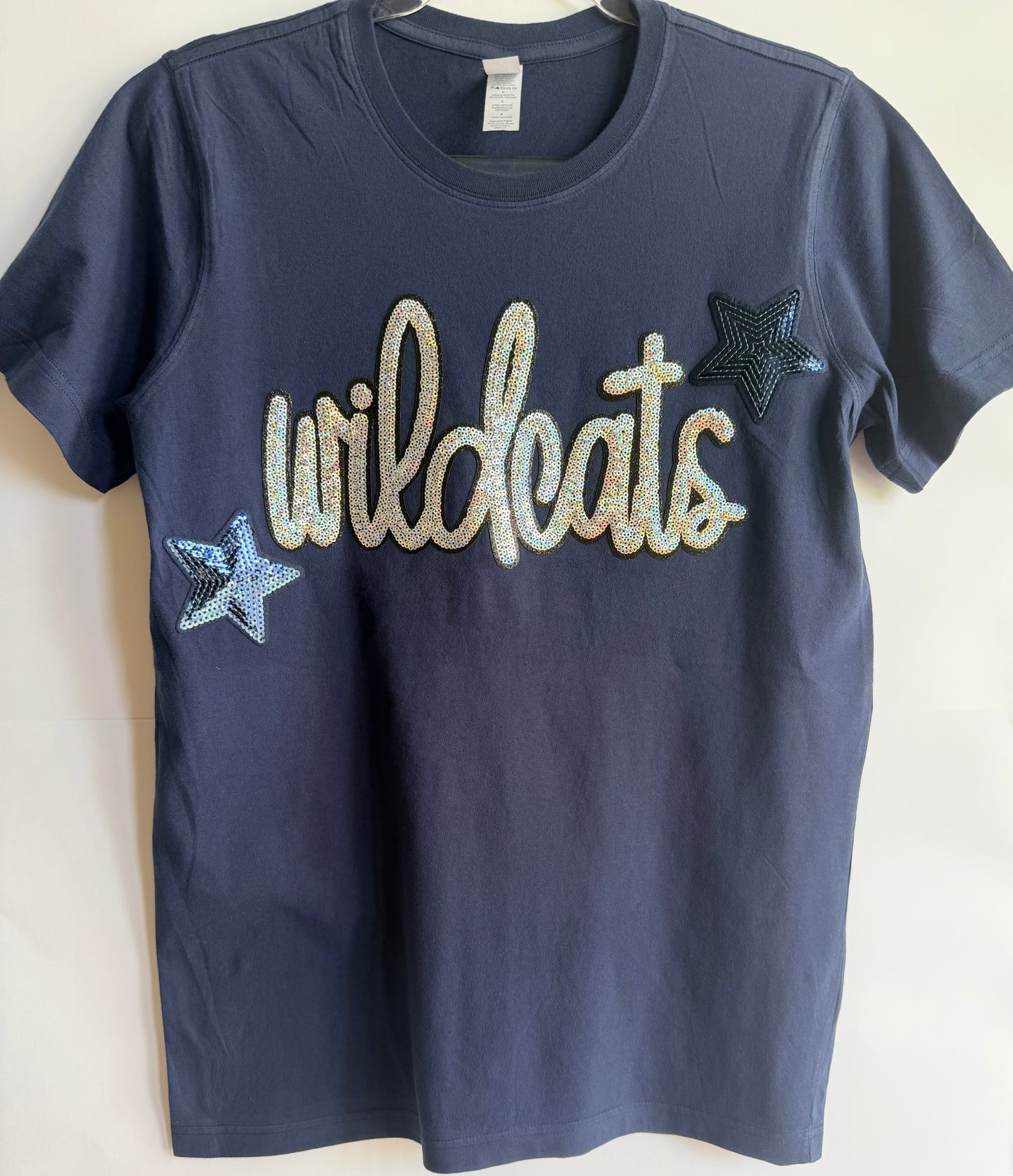 Woman's Classic Full Length Navy Short Sleeve w/Large Sequin Patch+2 Stars