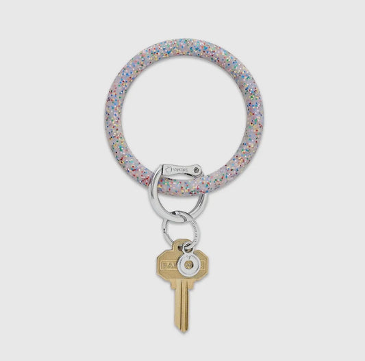 Oventure Silicone Big O Key Ring- Rainbow Confetti
