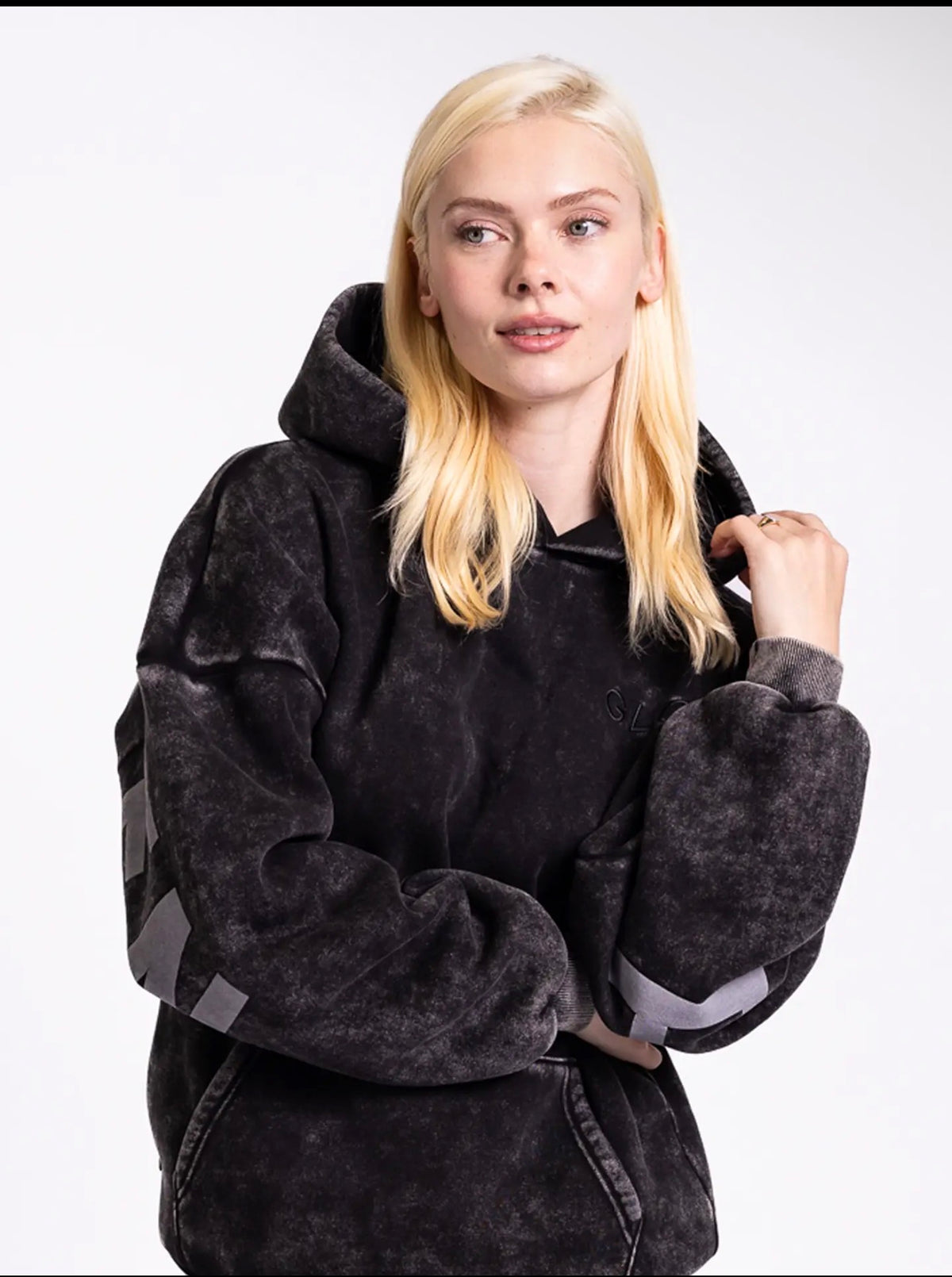 Unisex Kingdom Essential Hoodie Snow Wash - Black Forgiven