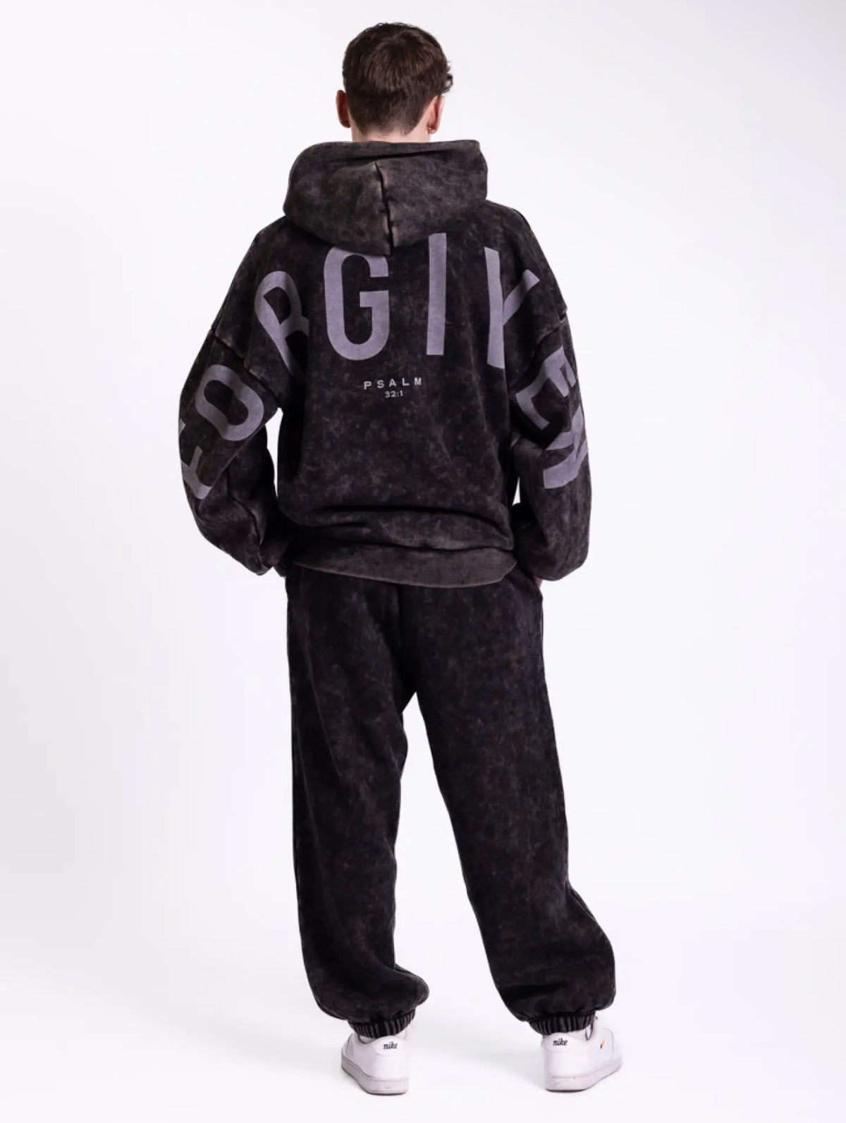 Unisex Kingdom Essential Hoodie Snow Wash - Black Forgiven