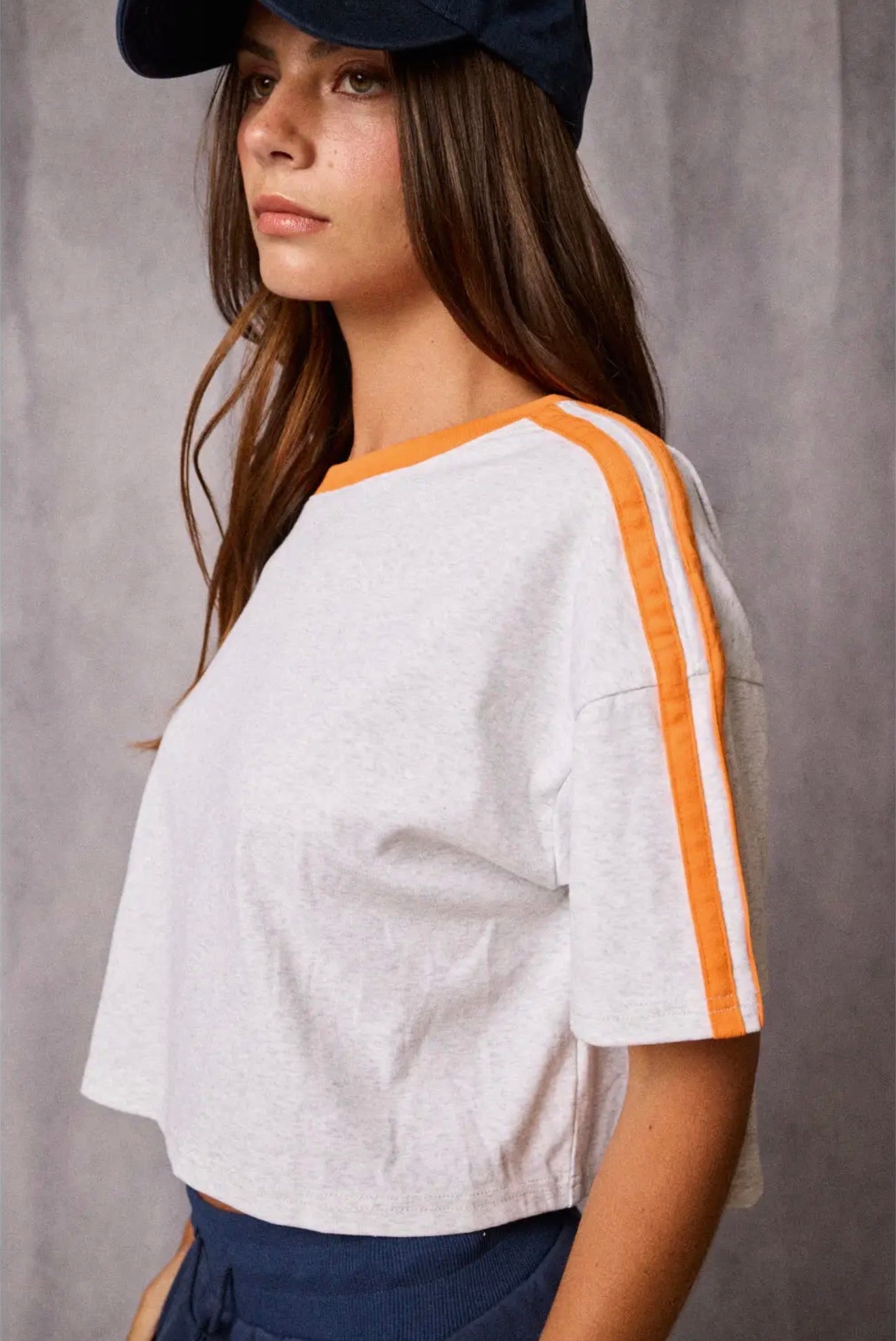 Papermoon Contrast Trim Cropped Tee