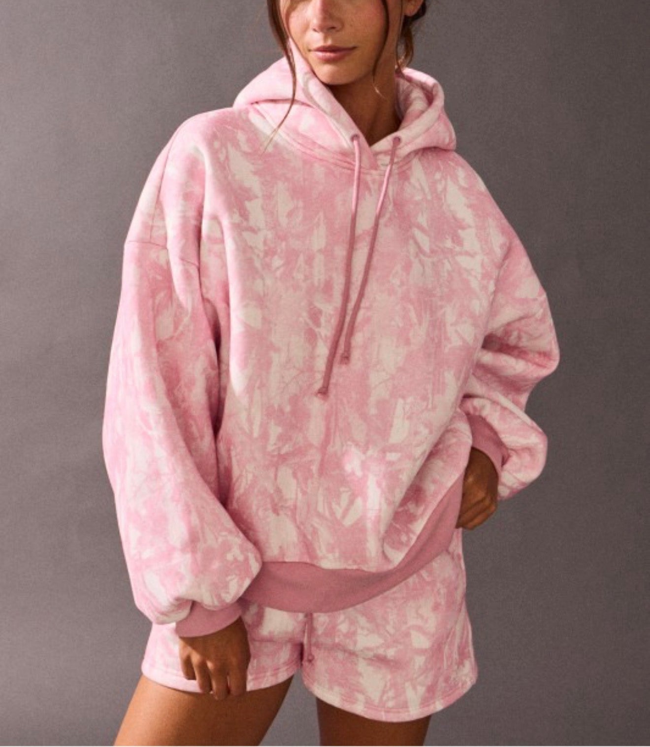 Pink Camo Sweatshirt and Shorts Set w/ Bobcats Patch