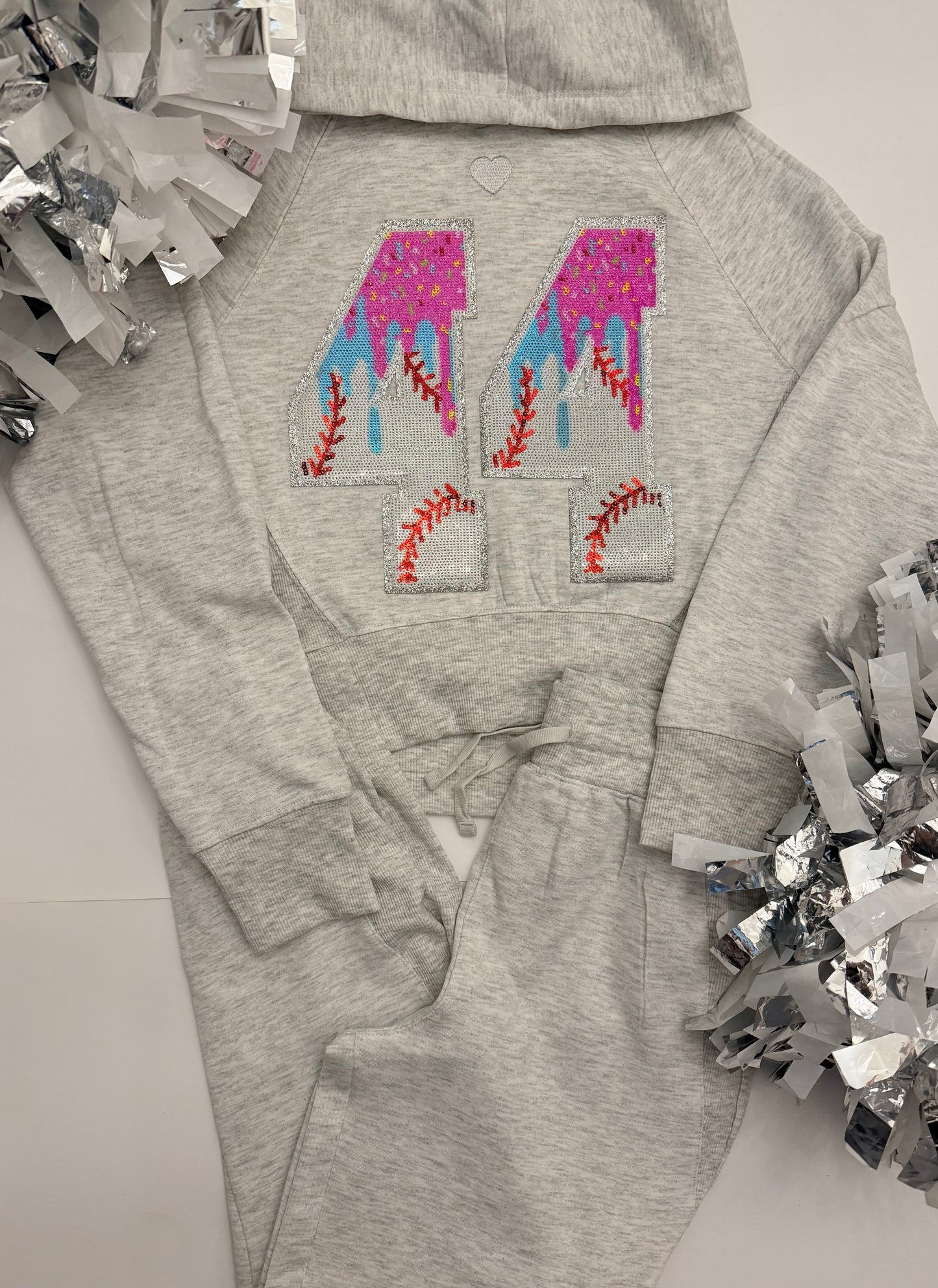 Youth Hoodie and Jogger Set w/ 2 Sequin Drip Numbers
