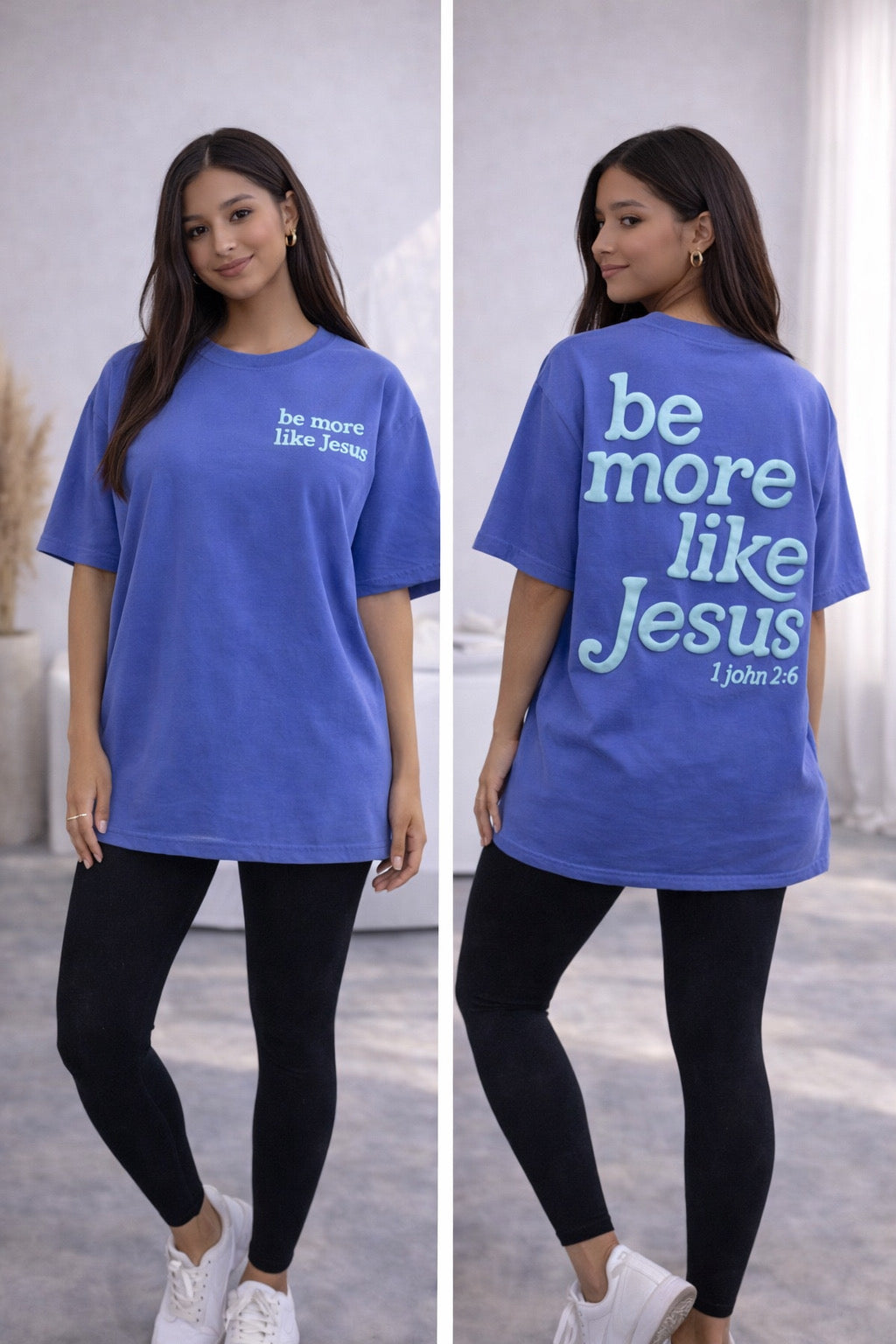 Blue Be More Like Jesus Tee (Youth-Adult)