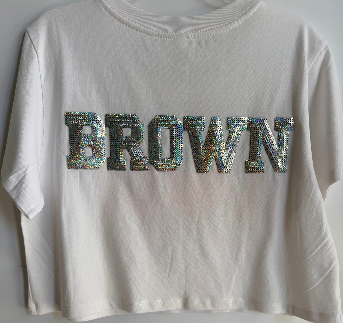 Crop Tee w/ Chenille Cheer+5 Letters (Back)