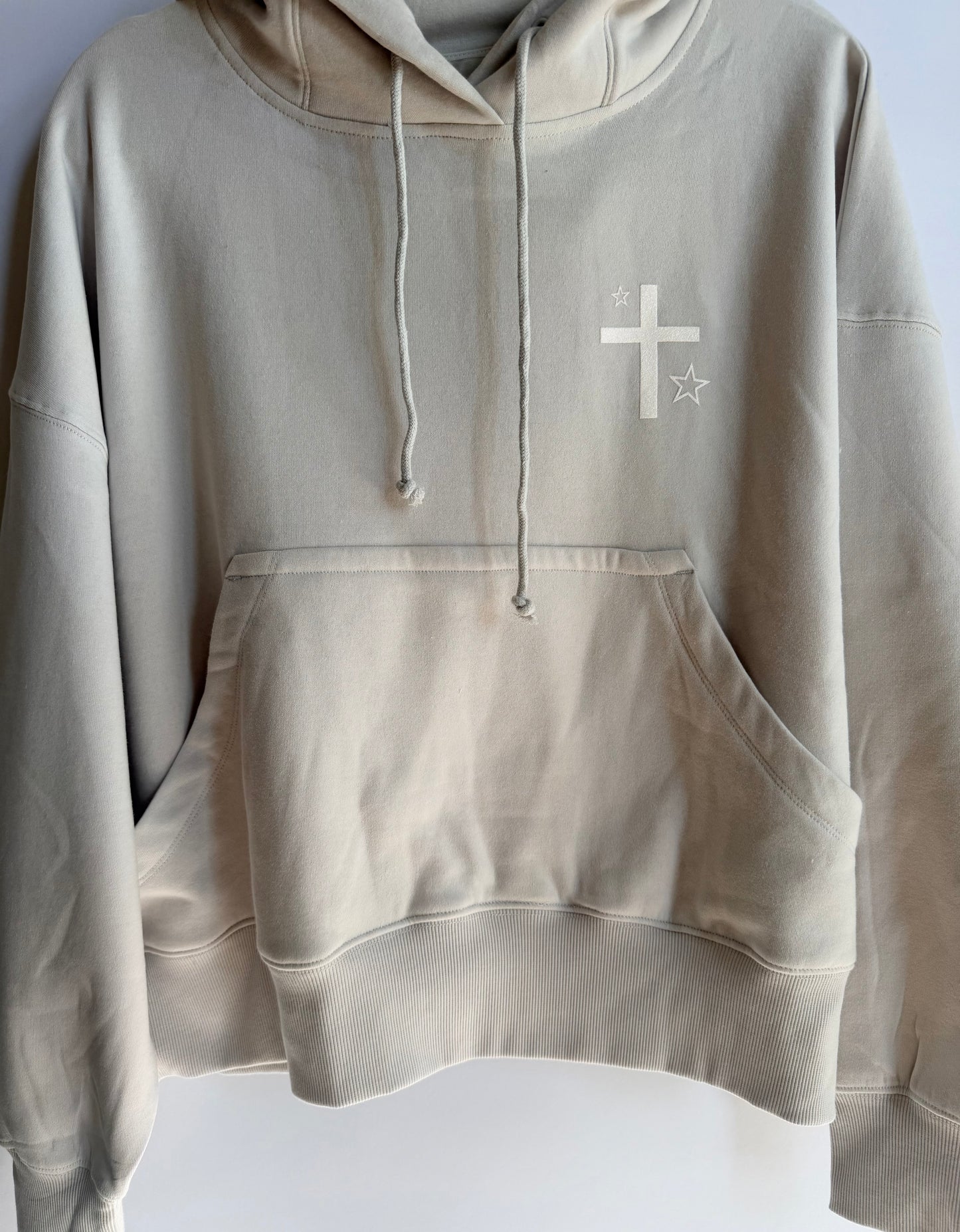 Woman's Bone Oversized Jesus Loves You Pocket Hoodie