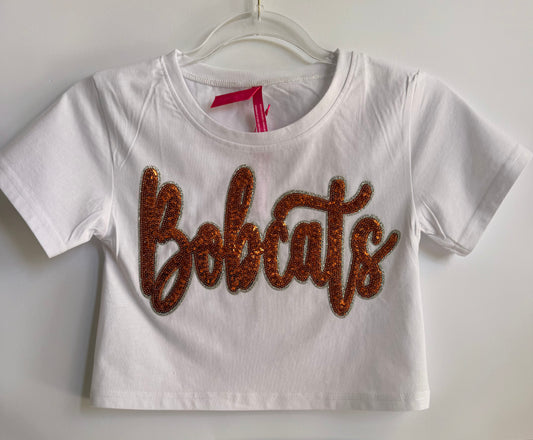 Youth White Crop Tee w/ Large Patch