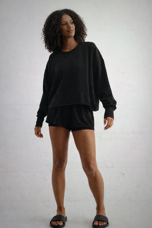 Woman's Black Open Back Tee