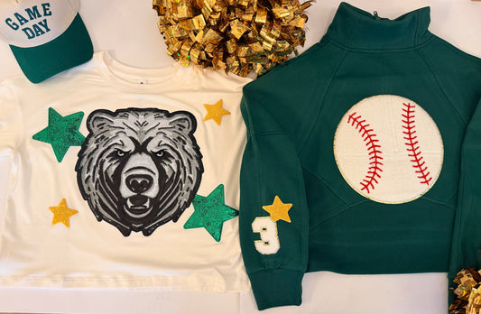 Woman's Crop Bears Tee w/ 4 Stars