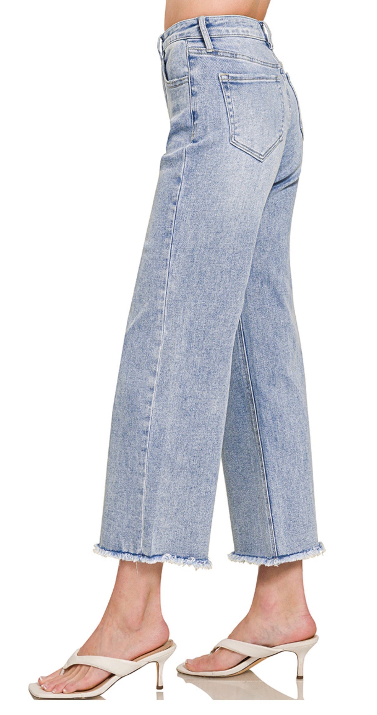 Woman's High Waist, Wide Leg Jeans
