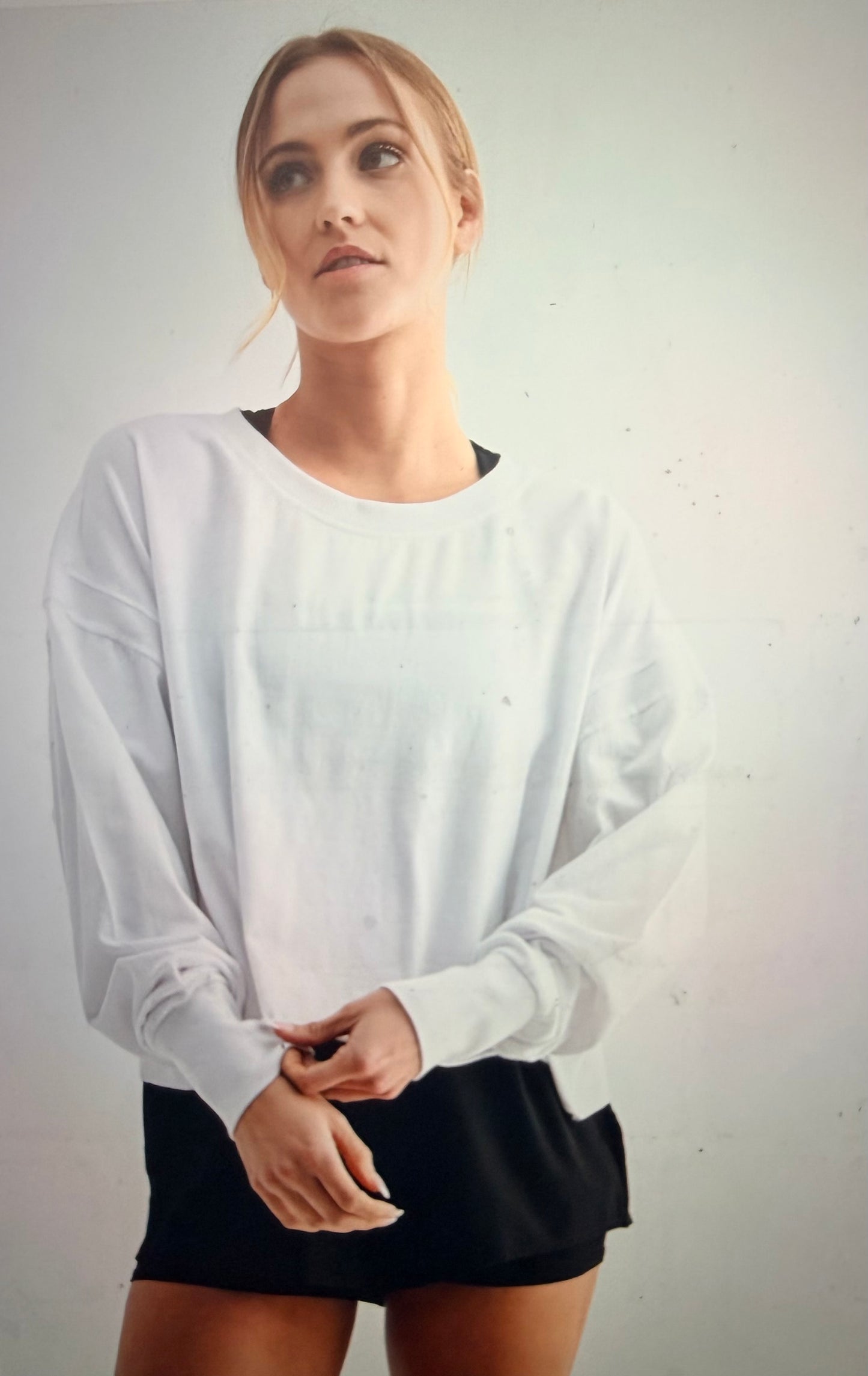 Woman's Open Back Tee w/ 2 Drip Sequin Baseball Numbers