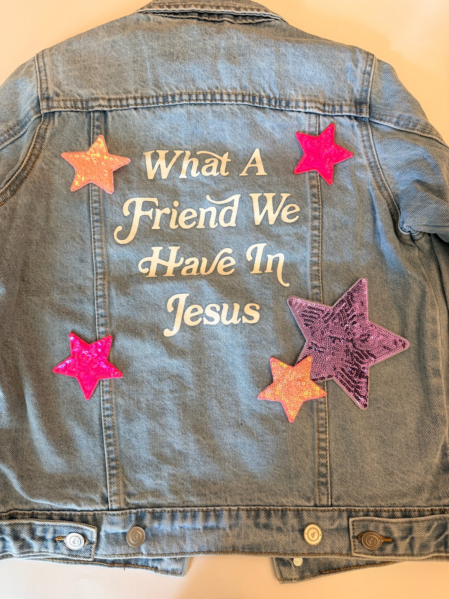 Youth, What A Friend We Have In Jesus Jean Jacket w/ 6 Small Stars