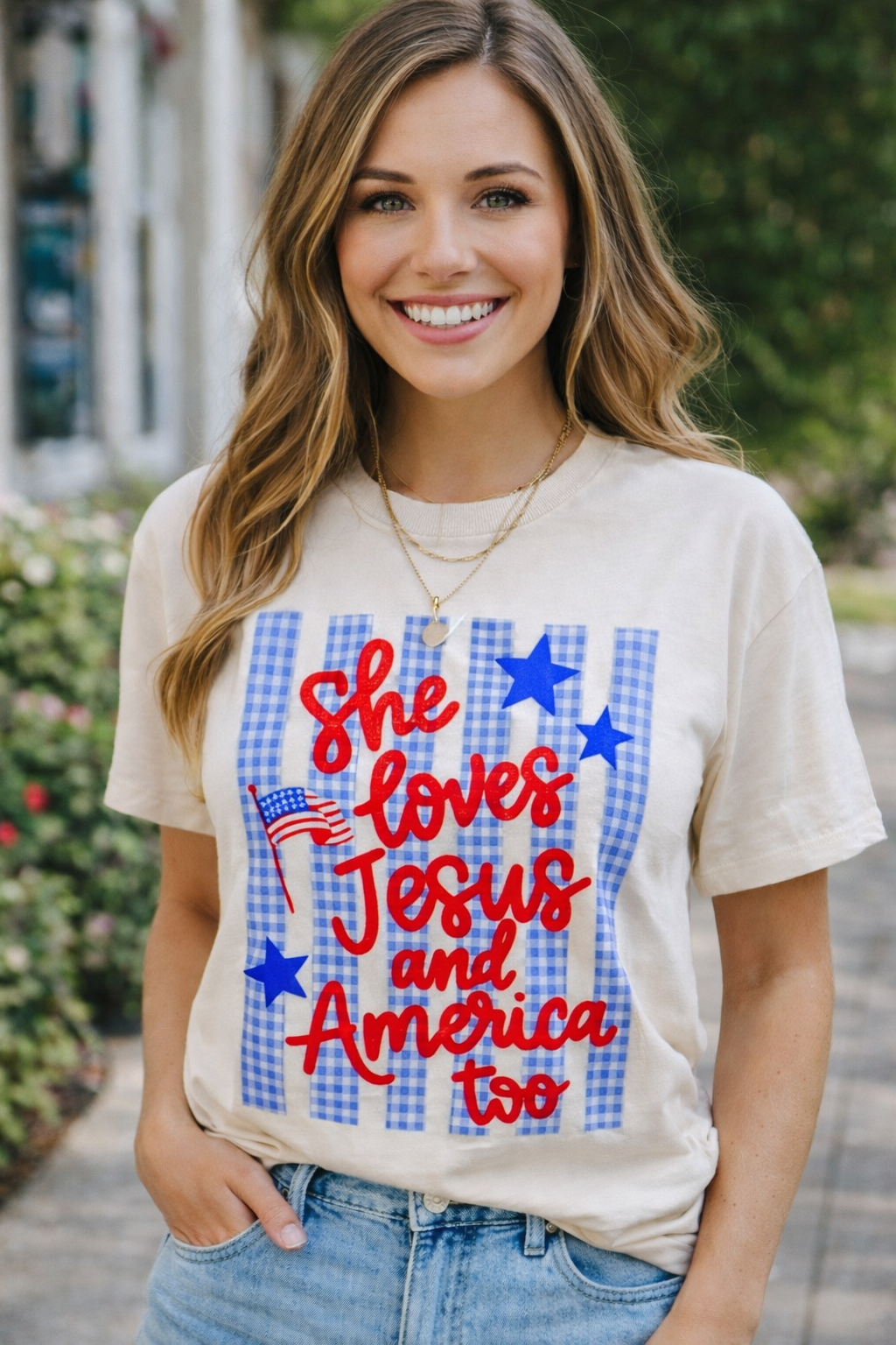 Woman's, She Loves Jesus Tee