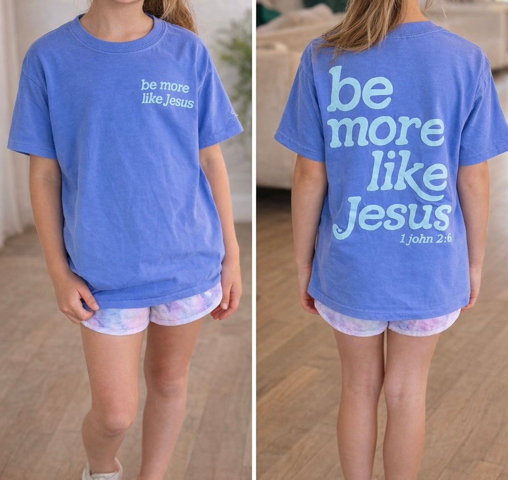 Blue Be More Like Jesus Tee (Youth-Adult)