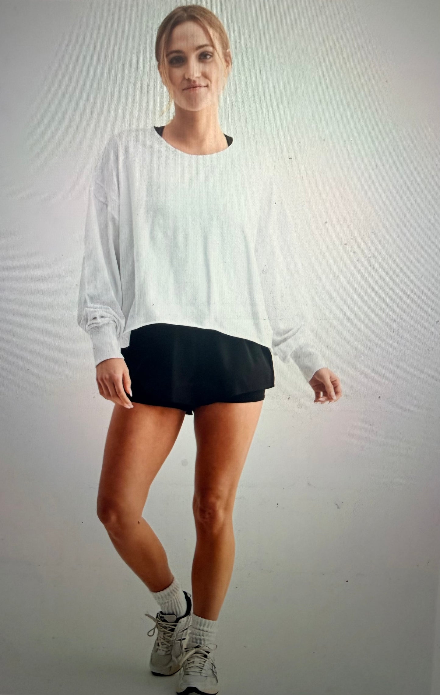 Woman's Open Back Tee w/ 2 Drip Sequin Baseball Numbers