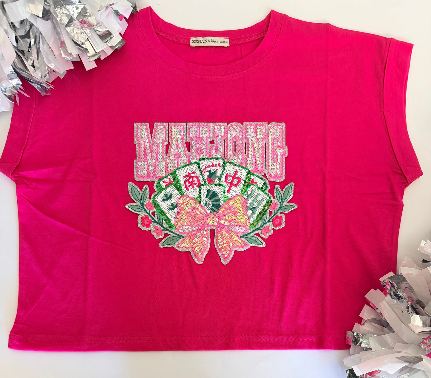 Woman's Pink Crop Tee w/ Large Patch