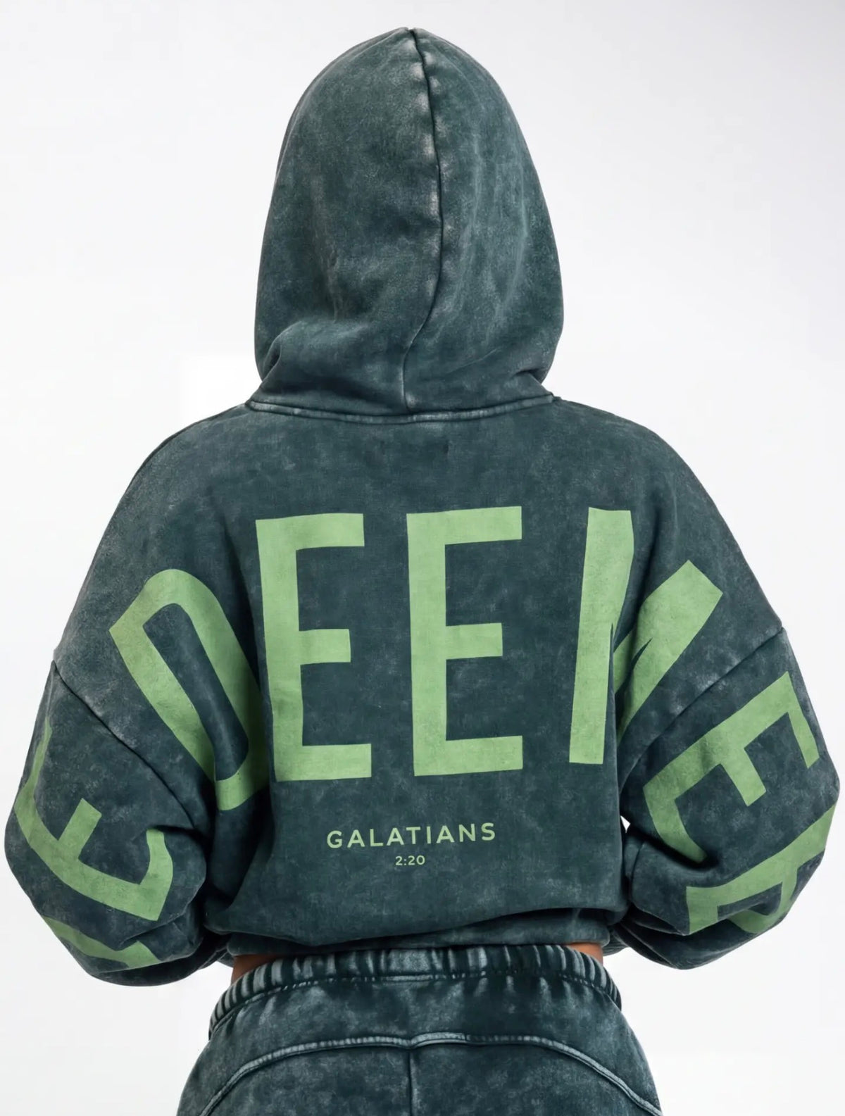 Unisex Kingdom Essential Hoodie Snow Wash - Green Redeemed