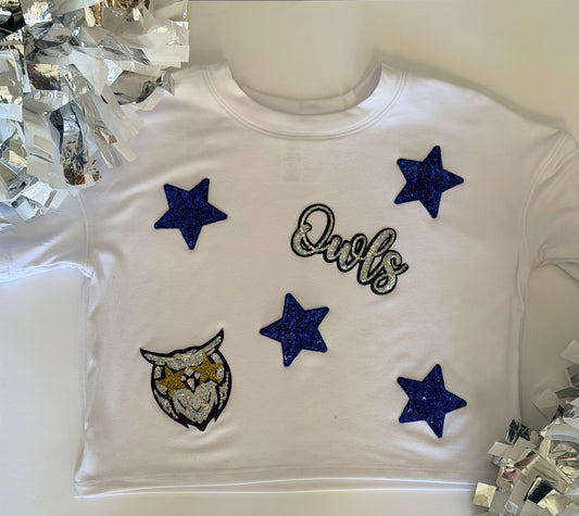 Youth Crop Tee w/ 2 Small patches+4 Small Stars