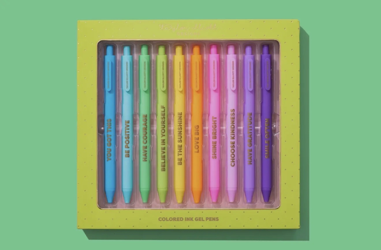Taylor Elliott Motivational Set of Ten Gel Pens