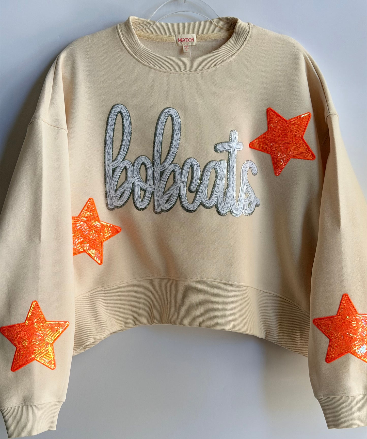 Woman's Oversized Crop Sweatshirt with Large Patch + 4 Stars