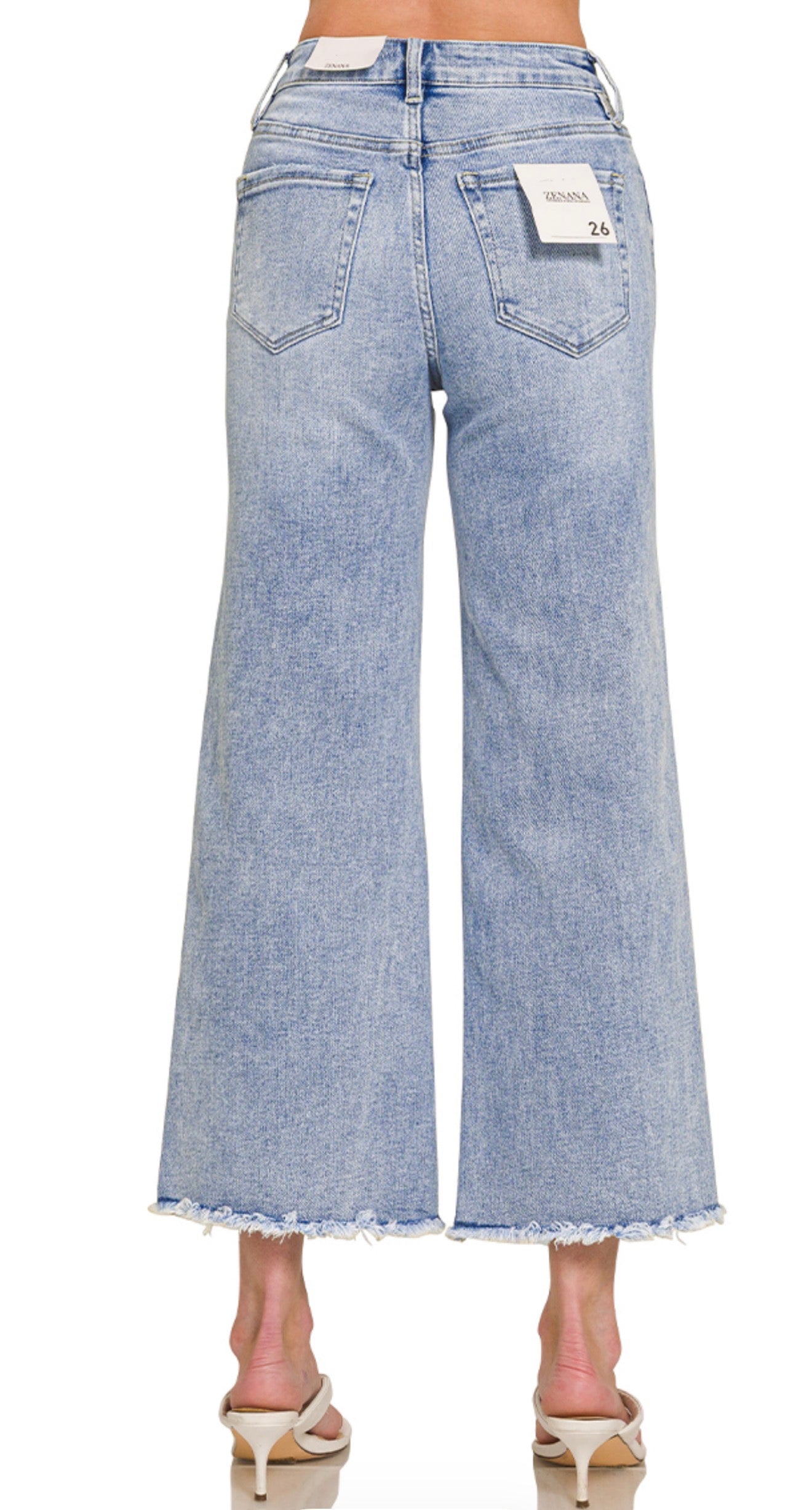 Woman's High Waist, Wide Leg Jeans