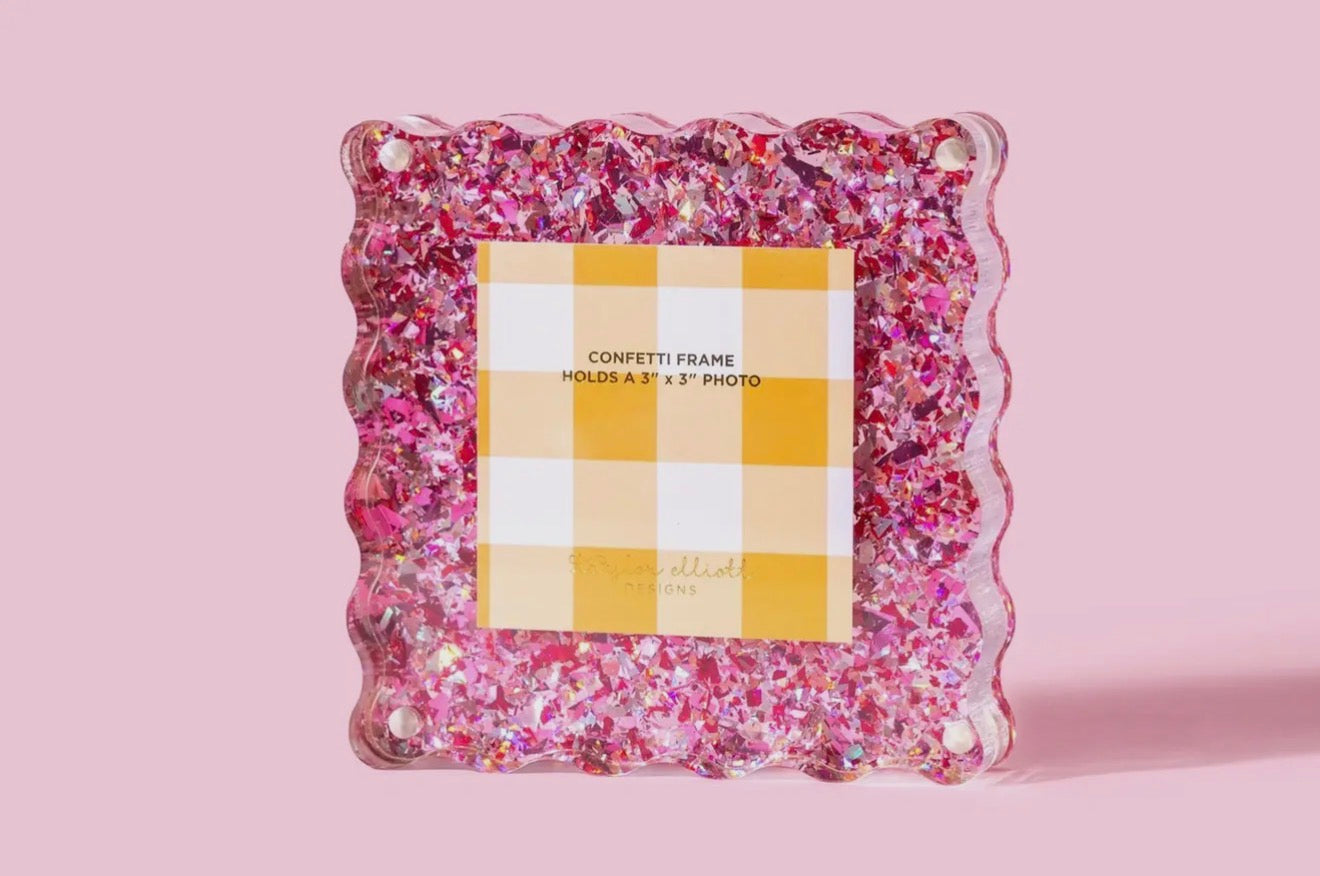 Taylor Elliott Acrylic Pink Confetti Picture Frame