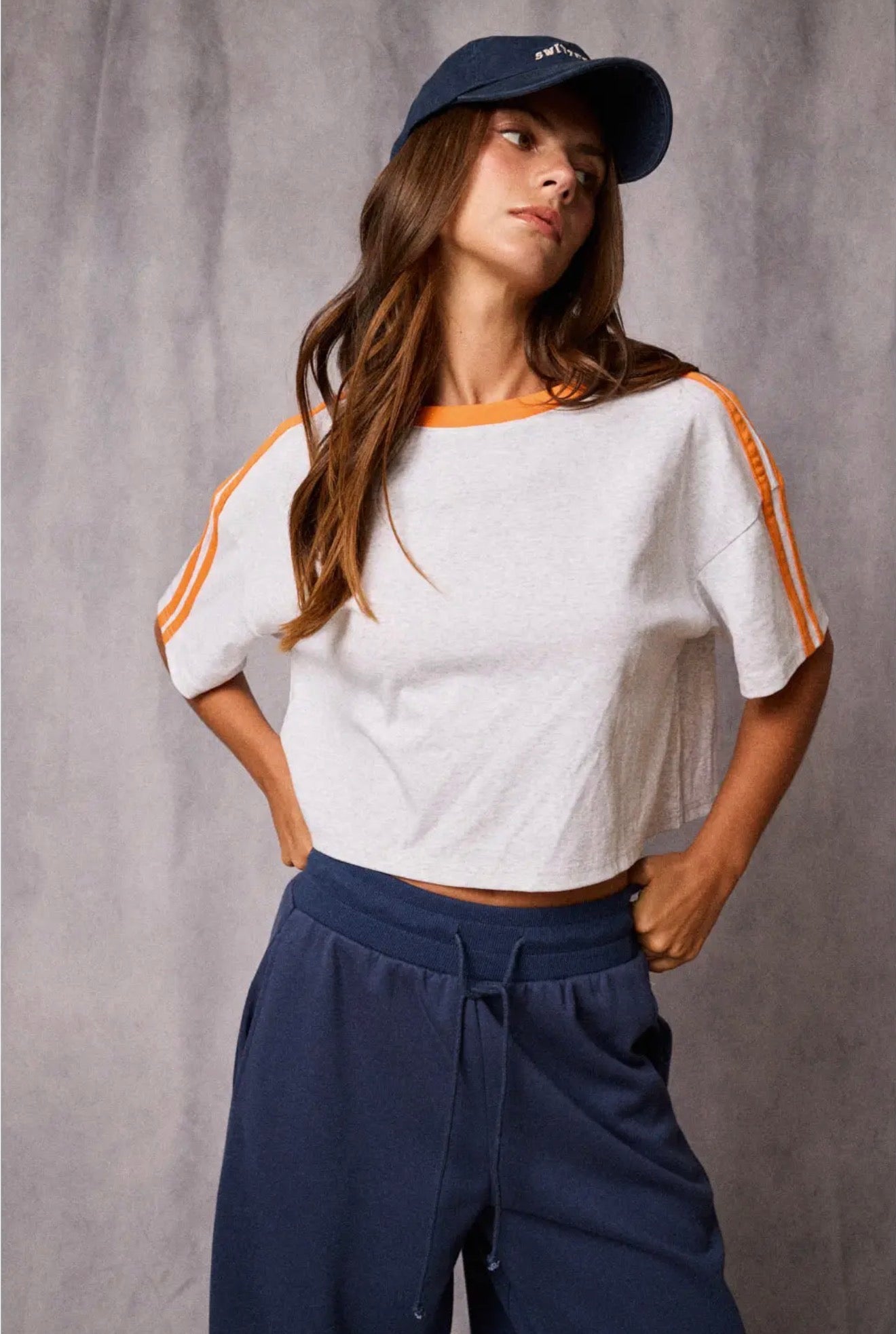 Papermoon Contrast Trim Cropped Tee