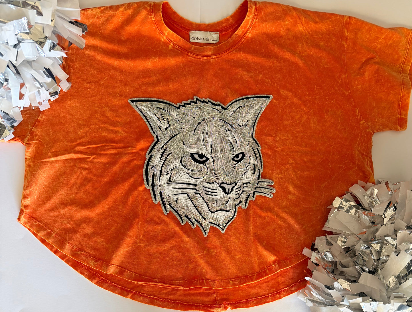 Woman's Short Sleeve Top w/ Large Sequin Patch