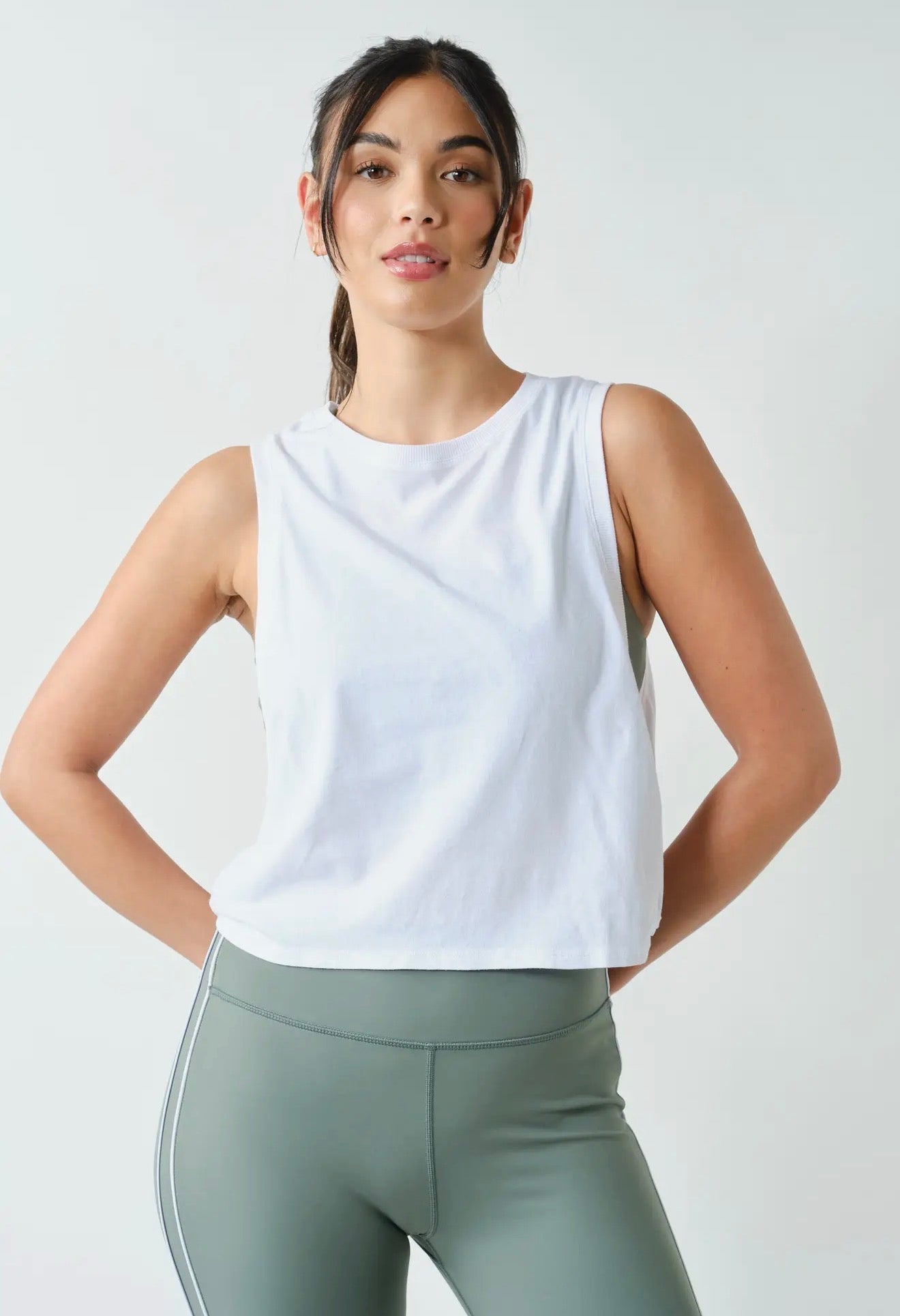 Woman's White Side Knot Tank