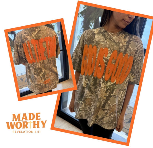 Adult Camo God Is Good Tee
