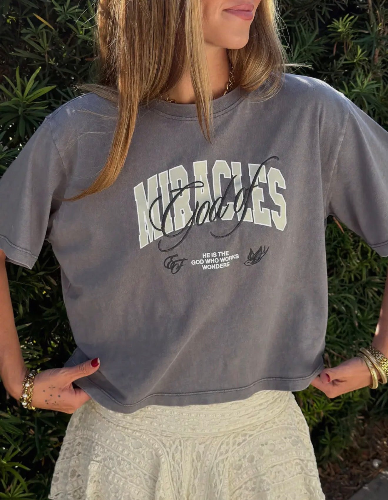 Woman's God of Miracles Cropped Tee