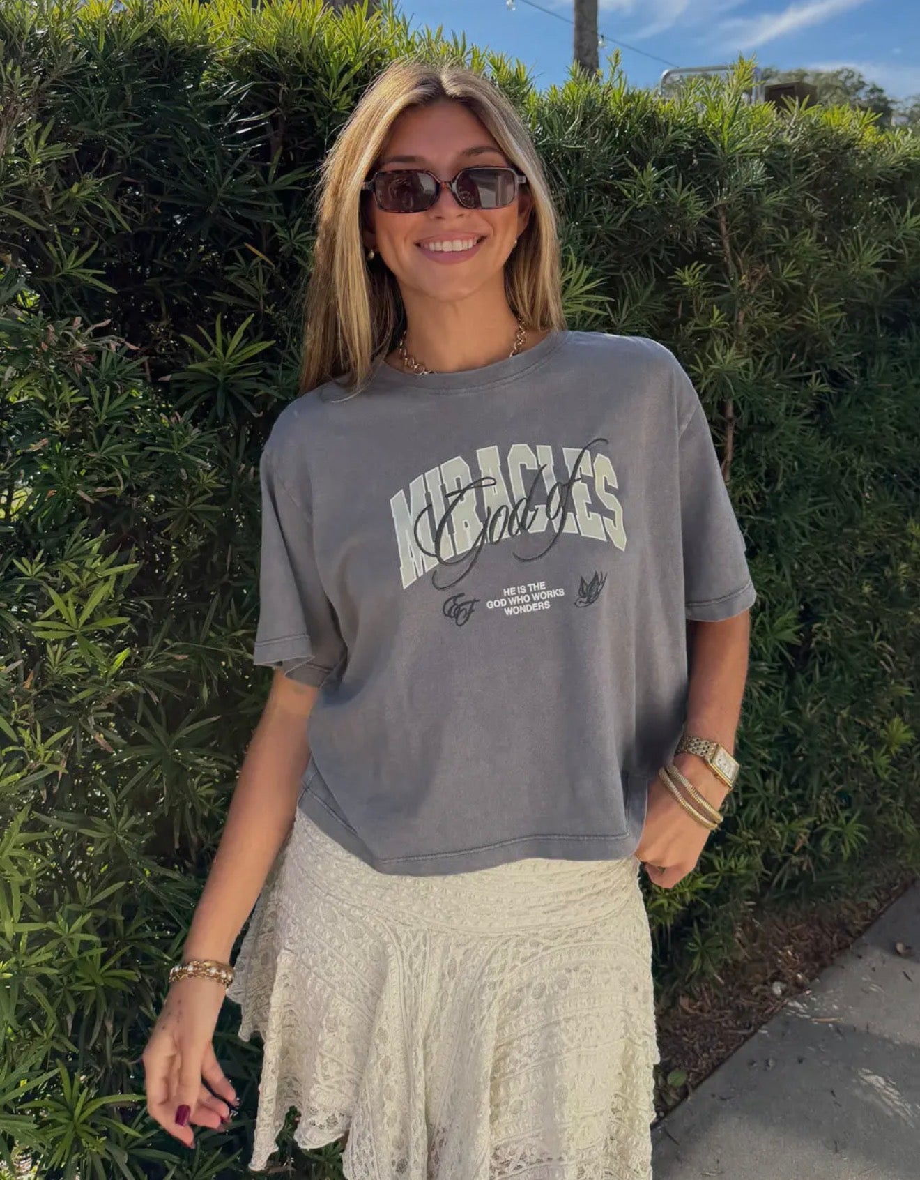 Woman's God of Miracles Cropped Tee