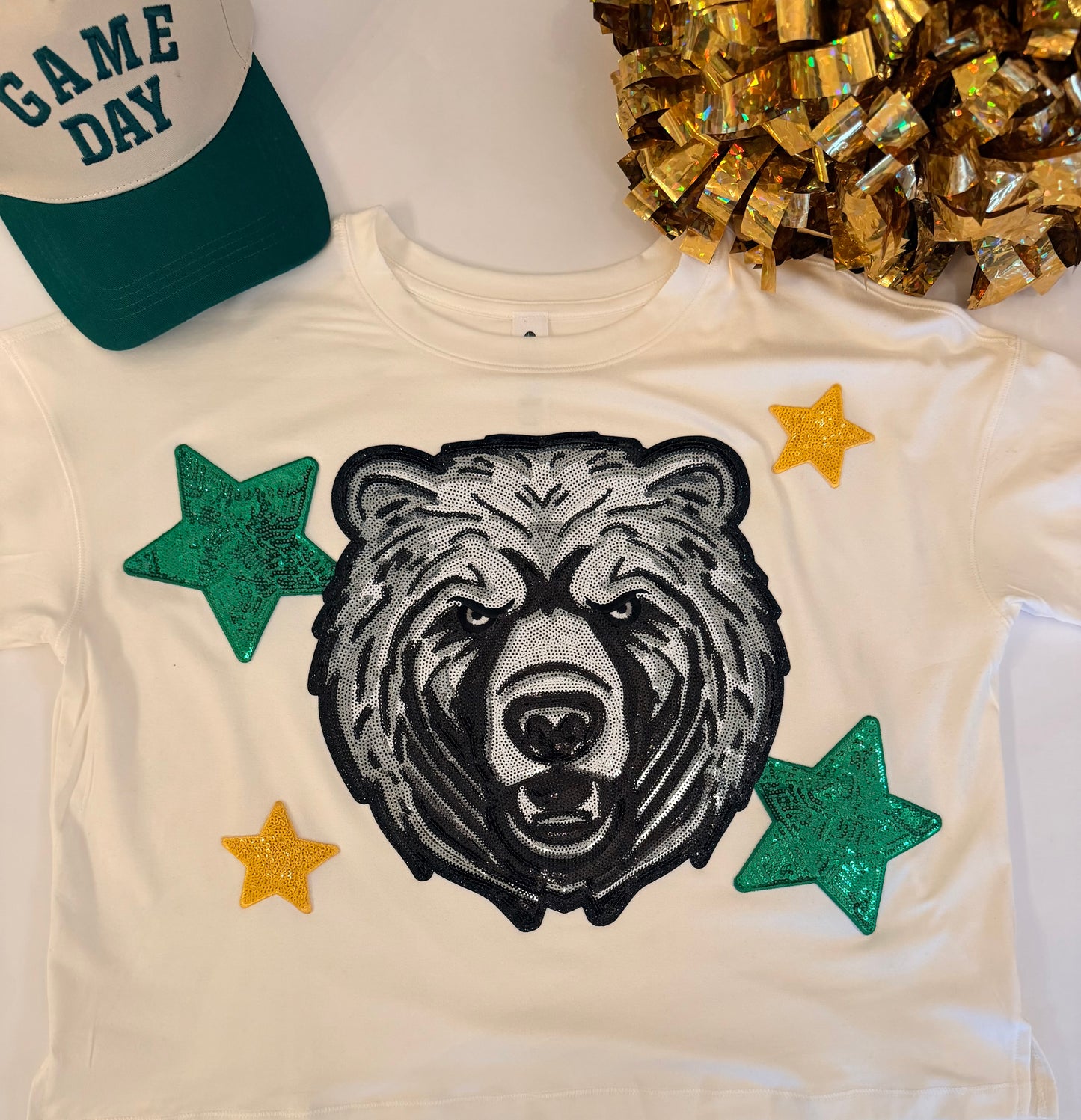 Woman's Crop Bears Tee w/ 4 Stars