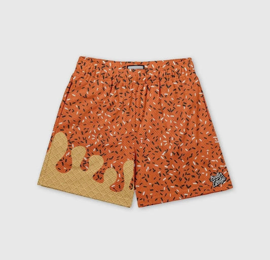 Baller Lifestyle Orange Ice Cream Drip Shorts