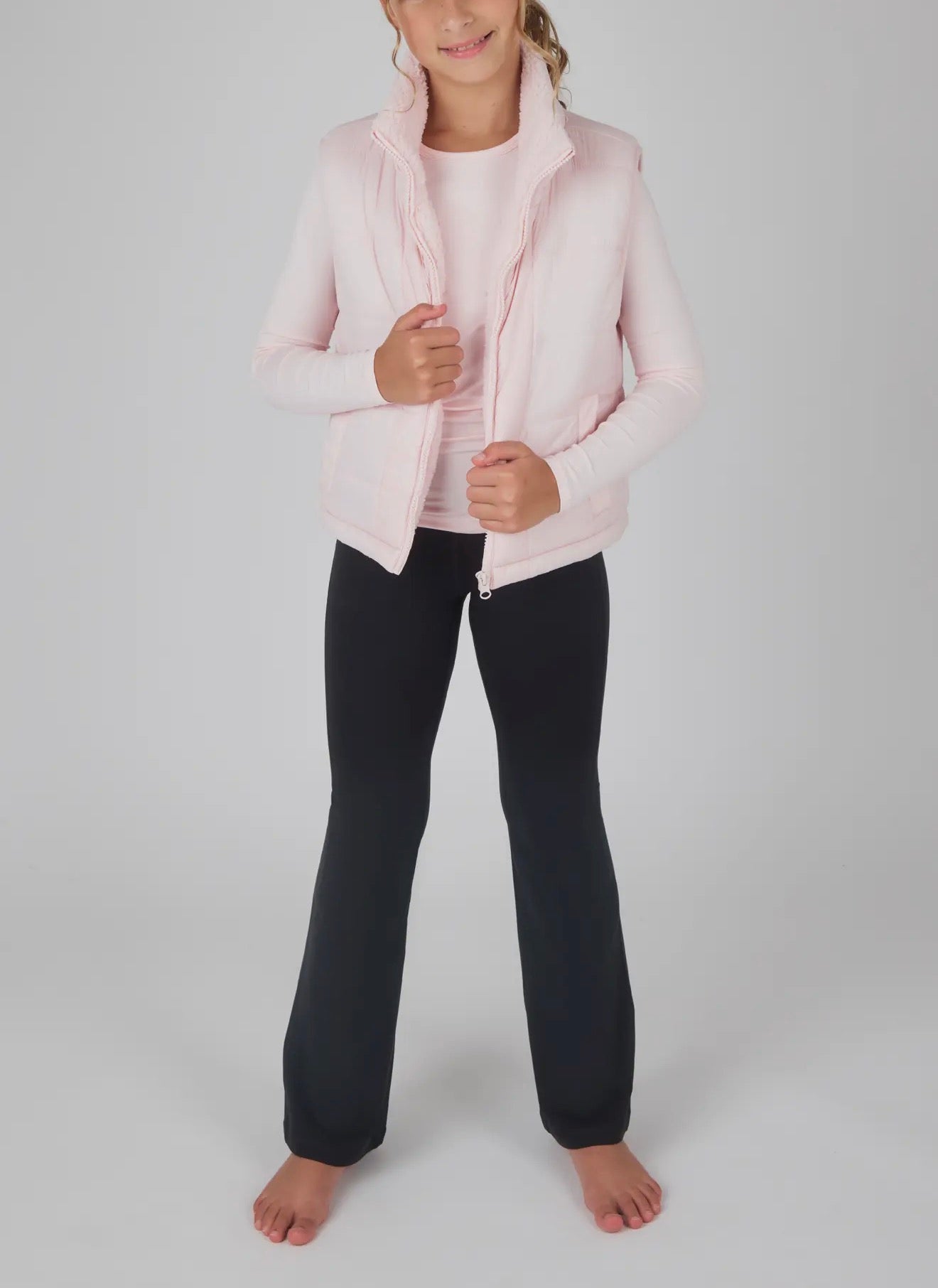 Youth Girls Vest, Long Sleeve Top and Flare Pant-3 PC Set