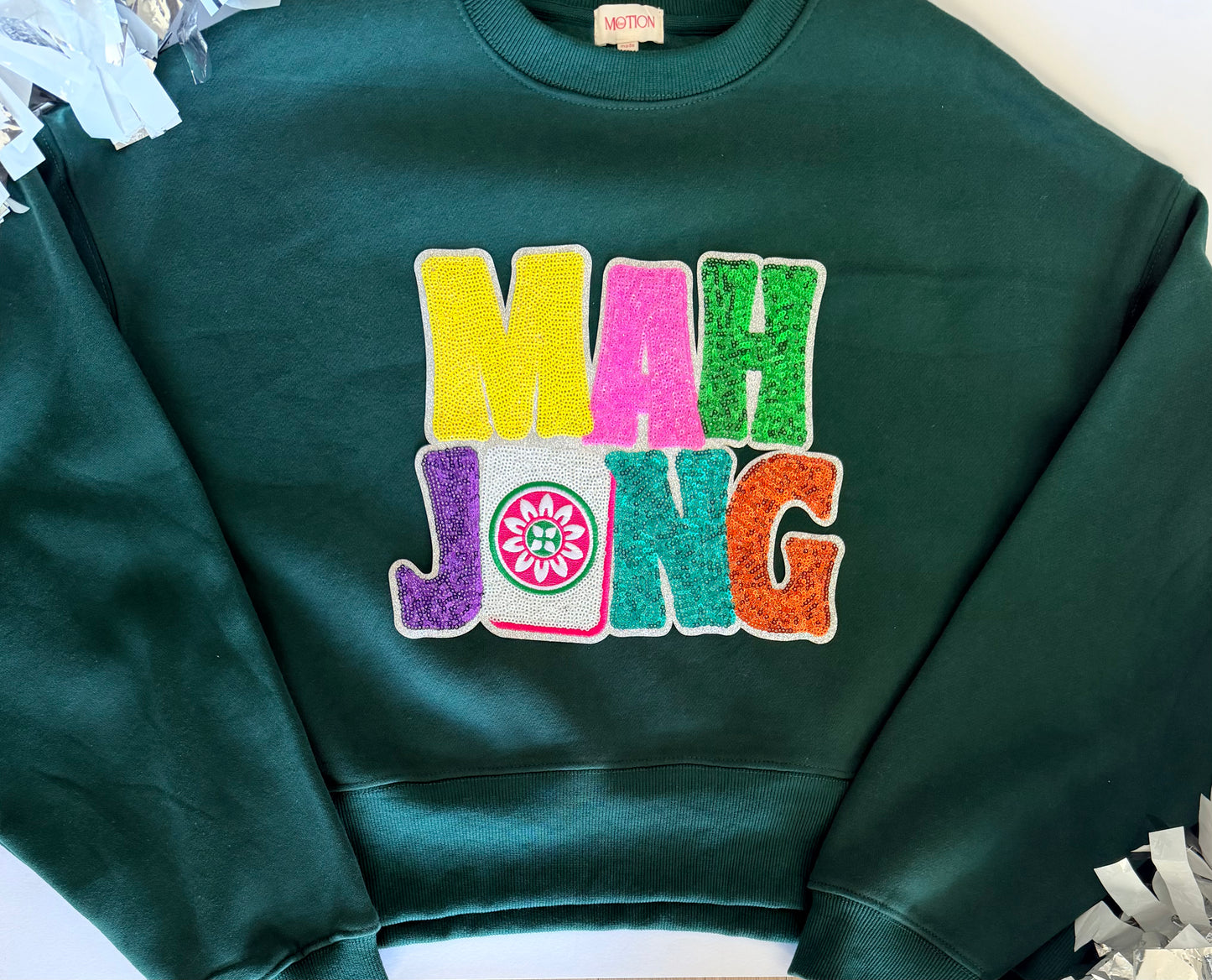 Green Mahjong Sequin Sweatshirt