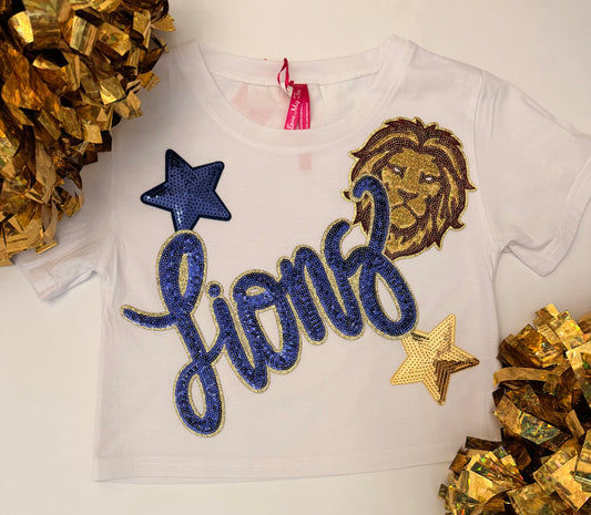 Youth White Crop Tee w/ 2 Patches+ 2 Stars