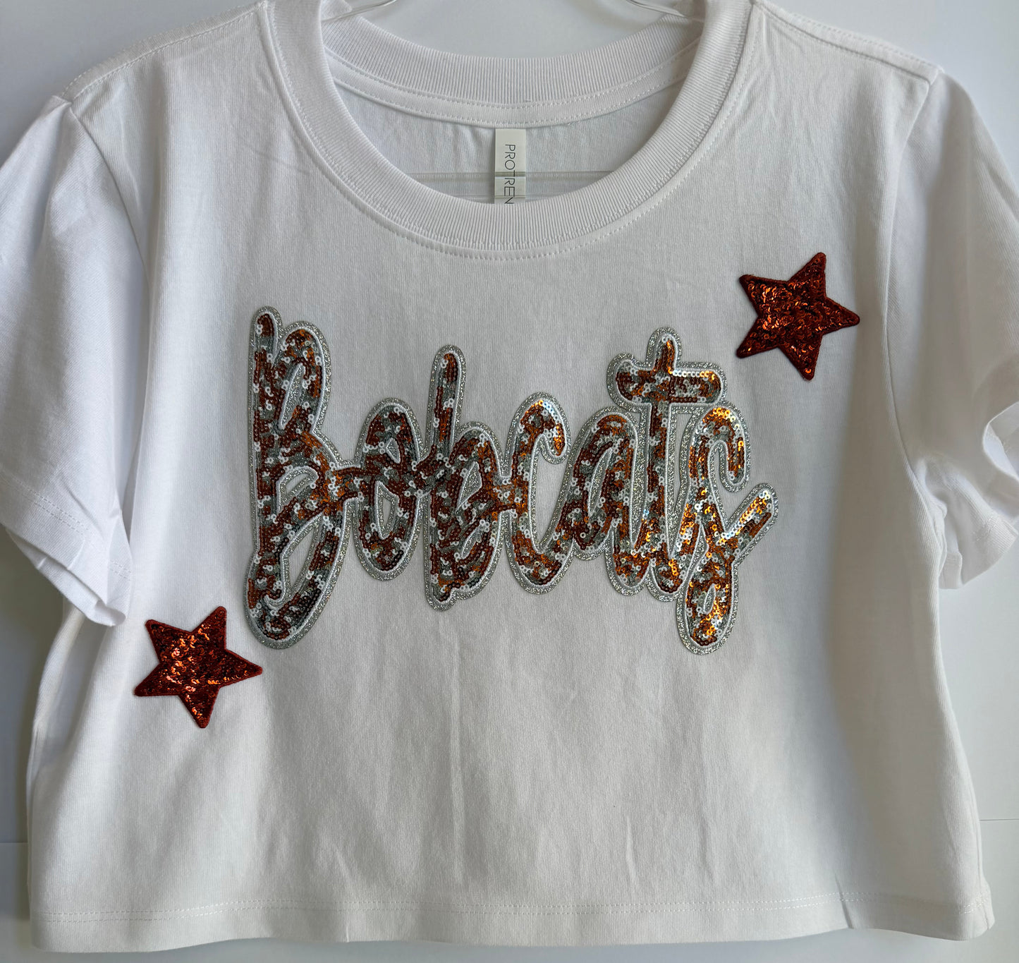 Crop Tee w/ Large Patch+2 Stars+5 Letters (Back)