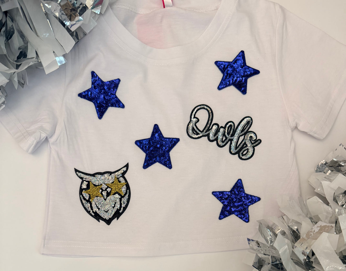 Youth Crop Tee w/ 2 Small patches+4 Small Stars