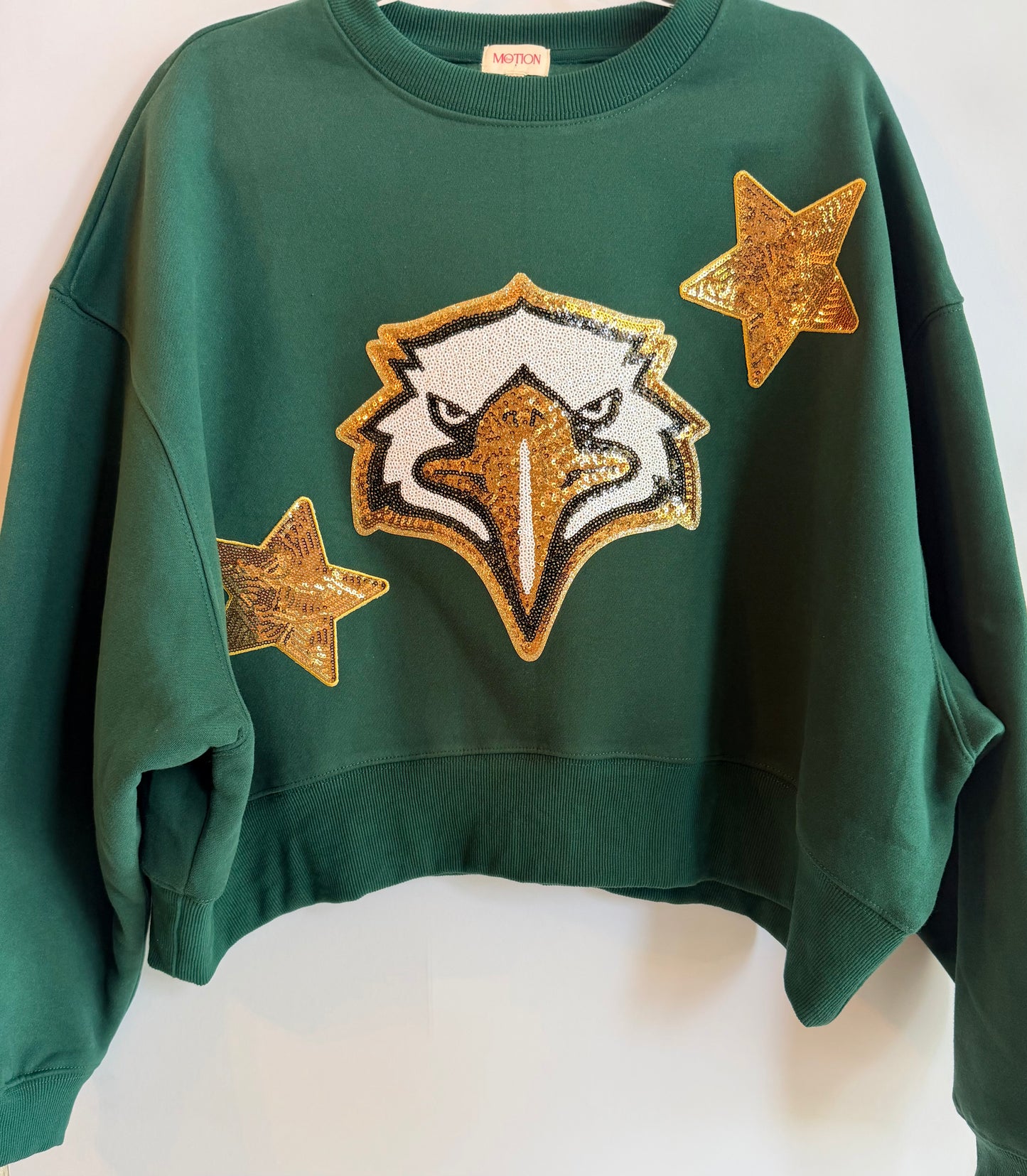Green Eagles Sequin Sweatshirt with 2 Stars