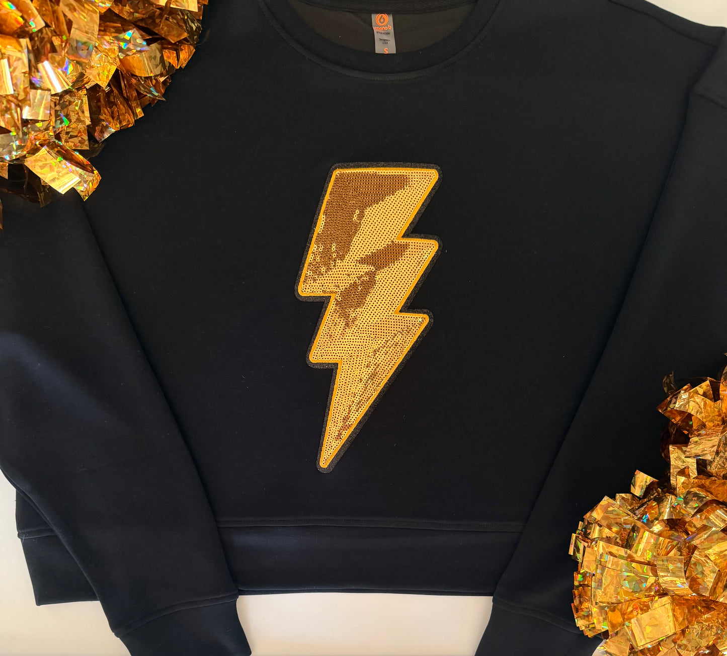 Woman's Dropped Shoulder Sweatshirt with Large Sequin Patch