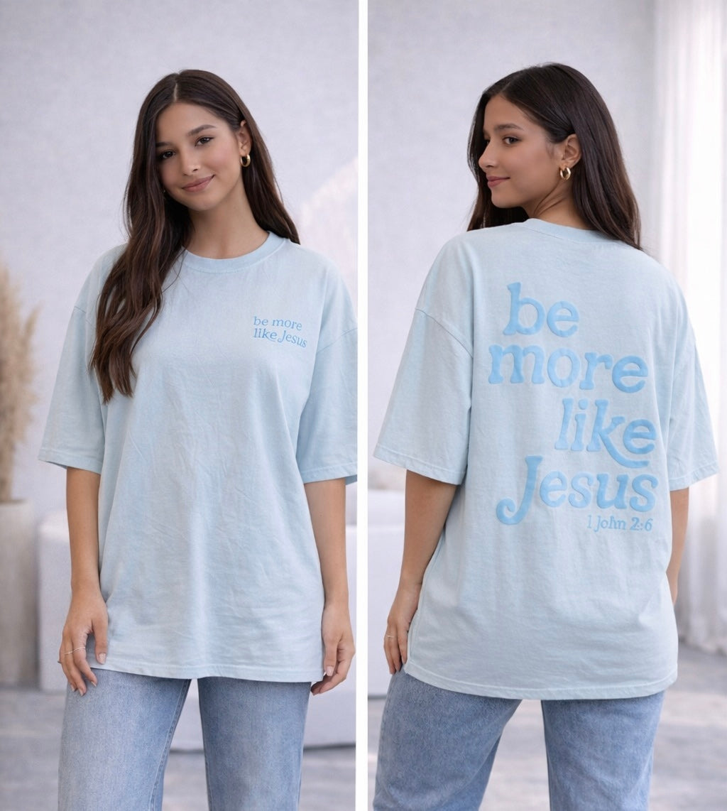 Baby Blue Be More Like Jesus Tee (Youth-Adult)