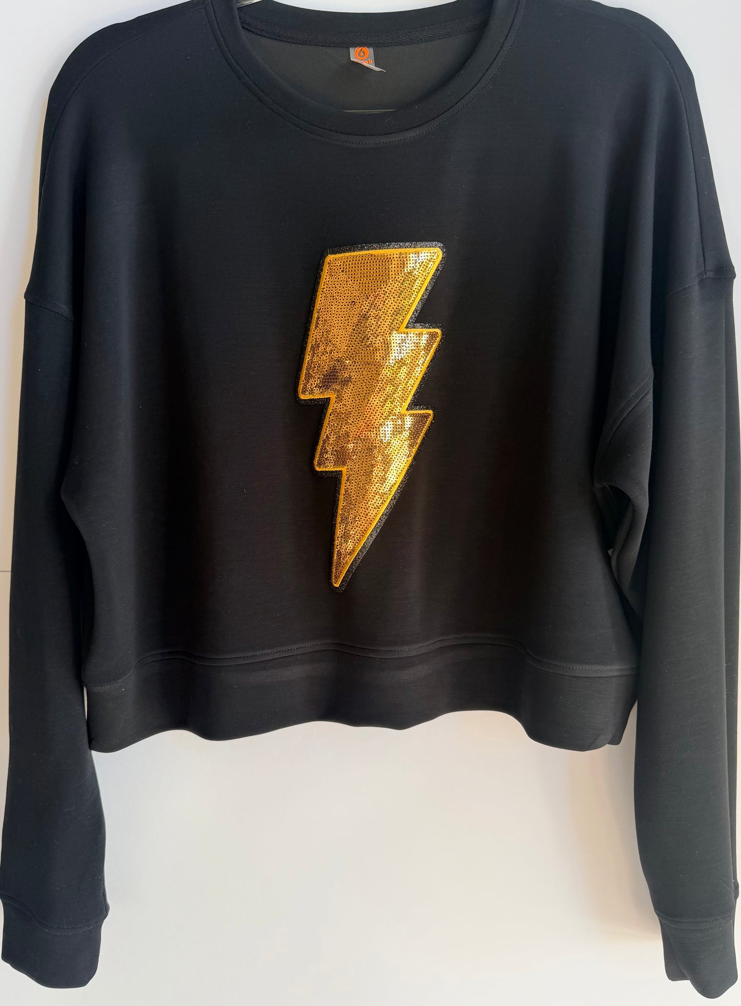 Woman's Dropped Shoulder Sweatshirt with Large Sequin Patch