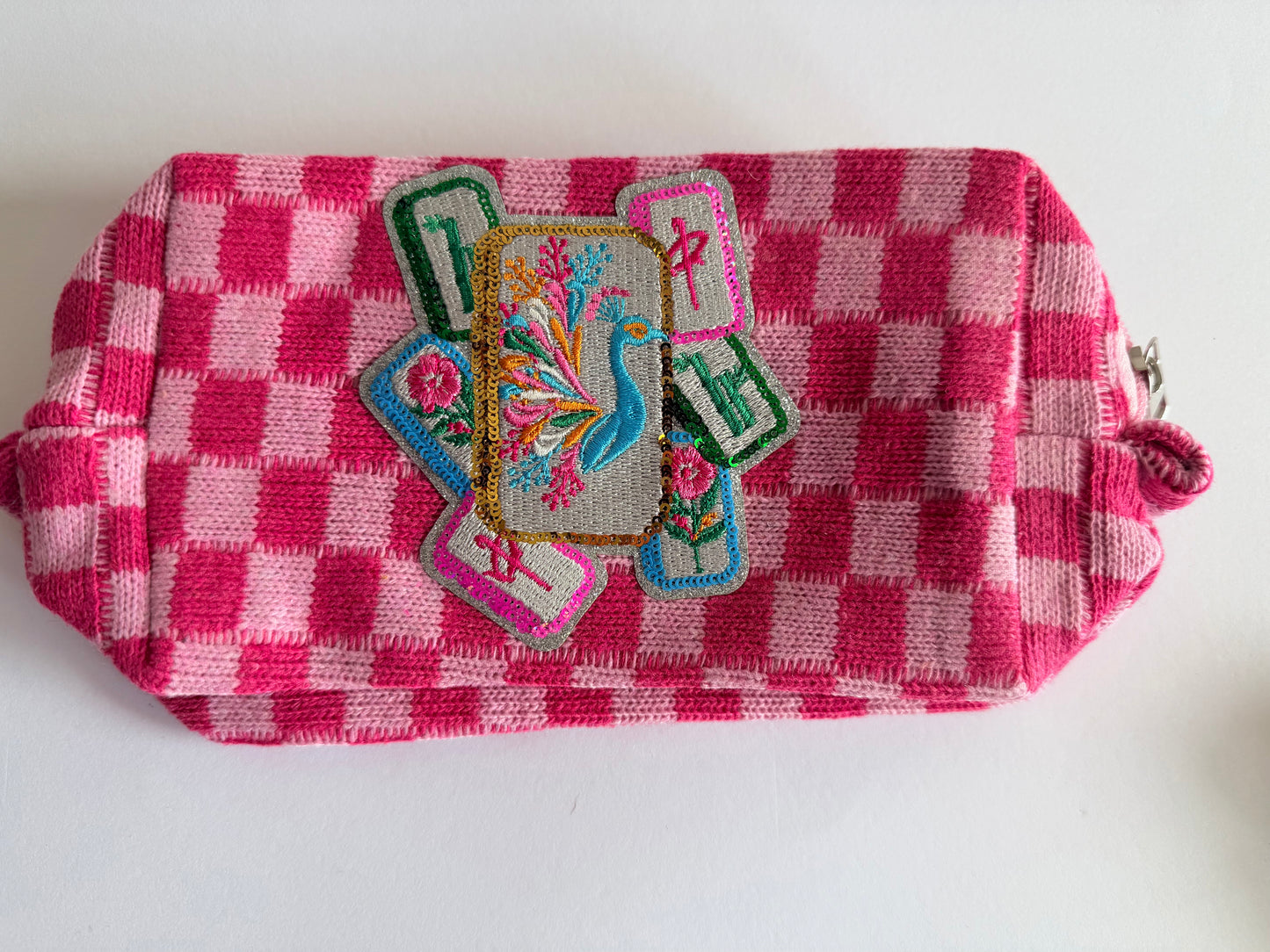 Mahjong Small Pink Checkered Bag