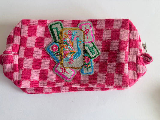 Mahjong Small Pink Checkered Bag