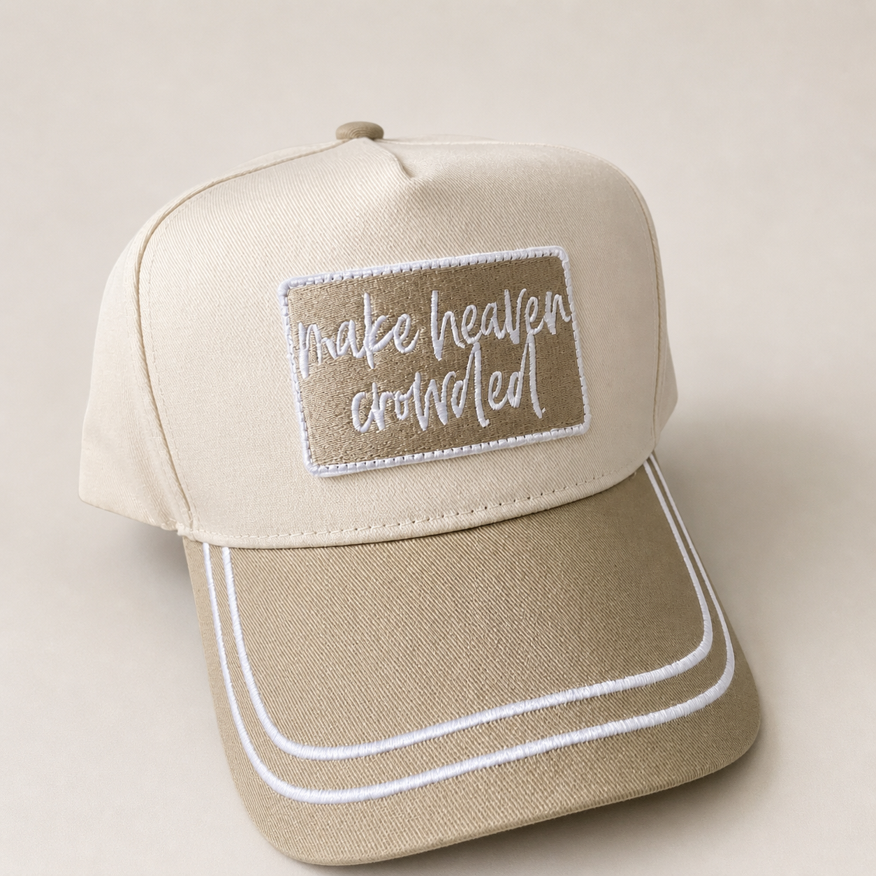 Make Heaven Crowded Neutral Trucker Hat